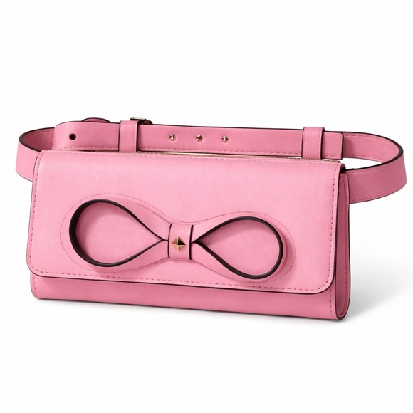 Kate Spade Pink Leather Bow accent Belt Bag Size XL NWT - Picture 6 of 6